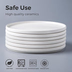 AmorArc Stoneware Dinnerware Sets for 6,Reactive Ceramic Plates and Bowls Set,Highly Chip and Crack Resistant | Dishwasher & Microwave Safe | Round Dishes Set Service for 6 (18pc),Matte White