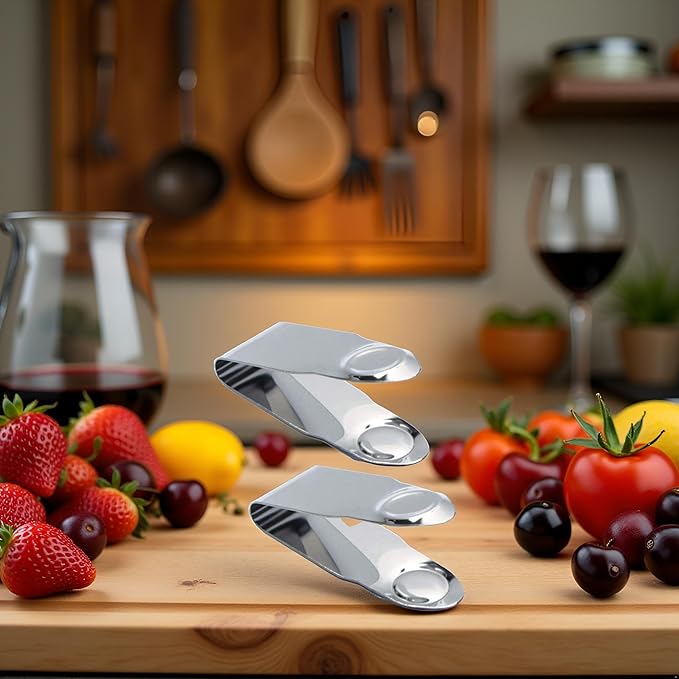 Stainless Steel Strawberry Huller Fruit Stem Remover Home Kitchen Tools for Cherry Tomato, Silver, 2.8 * 1, 2PCS