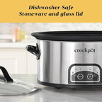 Crock-Pot 6 Quart Programmable Slow Cooker with Timer and Auto Food Warmer Setting, Stainless Steel