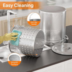 ROVSUN 62QT Stainless Steel Seafood Boil Pot With Strainer Basket, Lid & Hook, Versatile Stock for Crab, Lobster, Shrimp Boiling, Heavy-Duty Turkey Fryer for Outdoor Cooking & Gatherings