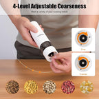 Electric Salt and Pepper Grinder Set - Rechargeable Salt and Pepper Shakers with Adjustable Coarseness, Automatic Salt and Pepper Grinder Set for Kitchen Accessories