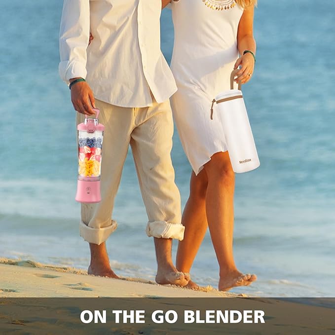 Portable Blender for Shakes and Smoothies- Personal Juicer 20 OZ Electric Protein Shaker Bottle with Insulated Sleeve, USB-C Rechargeable,Travel Lid-Small Blender Cup for Kitchen, Office, Gym,Travel