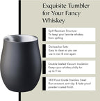 Sipworks Insulated Whiskey Tumbler - 8 oz Stainless Steel Bourbon Lowball Tumbler with Double Walled Vacuum Insulation - Spill Resistant Cocktail Nosing Glass Mug | Travel & Parties - Mahogany