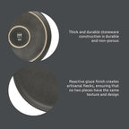 Gibson Elite Pasco 12 Piece (Service for 4) Plates and Bowls Reactive Glaze Dishes Stoneware Ceramic Dinnerware Set - Black