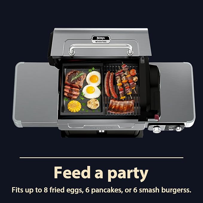 Utheer Nano-Ceramic Half Griddle for Ninja FlexFlame PG300,Professional-Grade Nonstick Half-Size Griddle Plate with Grease Drain,Rust-Resistant,BBQ Breakfast & Camping,Fit Ninja FlexFlame XSKHLFGRIDLE