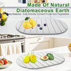 Stone Drying Mat for Kitchen Counter: 24"(L)×16"(W) Collapsible Stone Dish Drying Mat, Super Absorbent Diatomaceous Earth Pad for Dishes Bottles Cup Kitchen Bathroom Families Renters