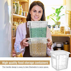 2 Pieces Square Food Storage Containers Polycarbonate Clear food Container with Lid Commercial Storage with Graduations for Commercial Kitchen Dough Marinating Meat(White,8 Qt)