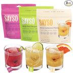 SAYSO Skinny Spicy Margarita, Skinny Hibiscus Cosmo & Skinny Cardamom Paloma Cocktail Tea Bags - - Instant Cocktail or Mocktail Mixers - No Hot Water - Home Bar - Organic Ingredients, 3-Pack