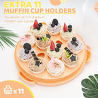 Ohuhu Cake Stand with Lid, Cake Carrier BPA-Free Cake Containers for 10 inch Cake with 2 Handles Cupcake Carrier - Plastic Cover Two Sided Base for Transport Pies Nuts Fruit