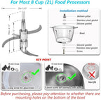 All Stainless Steel Food Processor Blade, Universal 8 Cup Plastic-Free Chopper Part Compatible with Ganiza, KOIOS, Bar, Syvio, CEUKOZ, Kitchen in the box, Homeleader, Homeasy and Most 8 Cup/2L Bowls