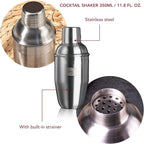 Vacu Vin Cocktail Set – 3-Piece Bar in a Box Starter Kit – Includes Muddler, Jigger & Recipe Guide – Compact Home Bartending Set for Beginners – Easy Cocktail Making Kit & Gift Idea