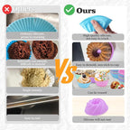 28 Pieces Silicone Fluted Loaf Pan set,Non-Stick Kitchen Oven Baking Pans, BPA Free Silicone Mold for Bread, Meatloaf, Cake, with 24 Pack mini Baking Cups