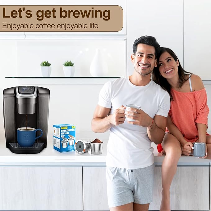 RETHONE Reusable K Cups Coffee Filter, Stainless Steel K Cup Reusable Coffee Pods Filters for Keurig 1.0 & 2.0 Coffee Makers BPA-Free Refillable Coffee Filters (2 Packs)