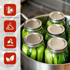 Aliggbent 150 Pcs Wide Mouth Canning Lids, 86MM Airtight Split-Type Mason Jar Lids, Leakproof Bulk Wide Mouth Canning Jar Lids for Canning Food, Jams, Fruits & DIY Decor