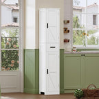 WEENFON 67 Tall Bathroom Cabinet with 6 Shelves & 1 Drawer, Narrow Storage Cabinet with Adjustable Shelves, Silm Cabinets for Bathroom, Living Room, Kitchen, White