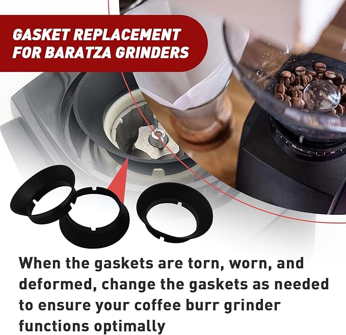 3 Pcs Gasket Replacement for Baratza Encore and Virtuoso Coffee Grinders - Replacement Ring for Electric Conical Burr Grinder - Durable and Reliable