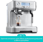 CASABREWS Neutron Pro Espresso Machine with Dual Boiler, 20 Bar Espresso Maker with Automatic Milk Frother and LCD Display, Cappuccino Latte Maker with Separate Hot Water System for Americano, Silver