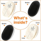 Banneton Bread Proofing Basket Set - 2X Oval Round Sourdough Proofing Baskets - Sourdough Proofing Bowls Bread Baking Supplies With Liner & Cloth Cover - Cotton Rope Banneton Basket for Baking