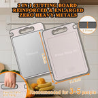 Titanium Cutting Board Professional Double - 2 in 1 Cutting Boards For Kitche, Pure Titanium and Wheat Straw PP, Double Sided 14.4 x 9.8 Inch - Dishwasher Safe, for Fruits, Meat, Vegetables, Camping