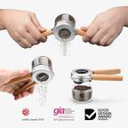 Dreamfarm Ortwo Original Ergonomic 1-or-2-Handed Re-Fillable Pepper, Spice, Seed, Coffee Mill with 6 Grind Settings - 2oz Beechwood