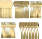 Gold 60 Piece Silverware Set,Stainless Steel Flatware Set for 12,18/0 Rust-Proof Cutlery Set with Forks & Spoons,Mirror Polished Dishwasher Safe - Heavy Duty Tableware for Home & Dining