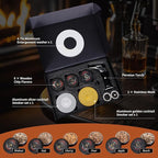 Cocktail Smoker Kit with Torch, 2 Pack Whiskey Smoker Kit Metal Old Fashioned Smoker kit, Birthday Bourbon Whiskey Gifts for Men Dad Husband, 4.7in Expansion Disk, 6 Flavors Wood Chips(No Butane)