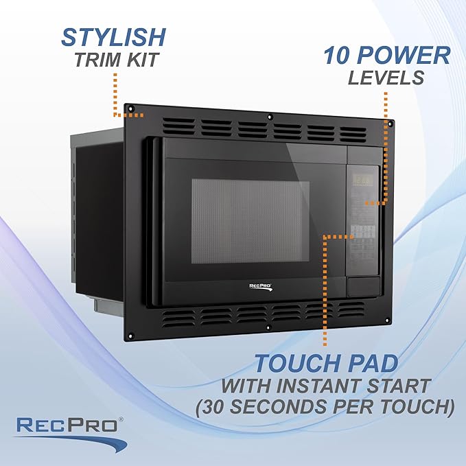 RecPro RV Convection Microwave 1.1 cu. ft. | 120V | Microwave | Appliances | Direct Replacement for High Pointe and Greystone (Black)