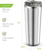 SIPX™ Triple-Insulated Tumblers - 22oz. Premium Modern Tumbler With Lid, insulated Cup Keeps Hot For 6 Hours, Stainless Steel Tumbler Made Of Sustainable Material, Coffee Travel Mug For Home & Office