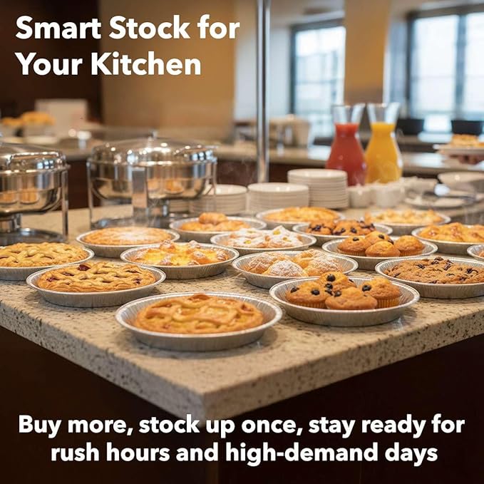 1000-Pack 11 3/4" Foil Pie Pans - Extra Deep 1 3/8" Disposable Aluminum Pie & Tart Pans with Full Curl Rim - For Bulk Baking, Portion Prep, To-Go Meals, Market Stands & Foodservice Lines