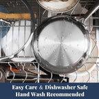 Stainless Steel Non Stick Frying Pan,10 Inch Healthy Non Toxic Ceramic Coating Cookware with Lid,Works on Induction, Electric Stove and Gas Cooktops,PTFE PFAS PFOA Free Skillet,Dishwasher&Oven Safe