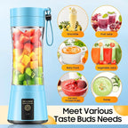 Portable Blender for Smoothies & Shakes - Personal Blender with 12Oz Traveling Cup, BAP Free, 6 Stainless Steel Blades, Freshly Squeezed for Office/Picnic/Sports