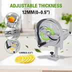 Hakka Commercial Vegetable Slicer Manual Fruit Slicer Potato Tomato Slicing Machine Onion Slicers Stainless Steel Vegetable Cutter for Potato Lemon Tomato Onion, 0.2-10mm Thickness Adjustable