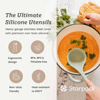 Starpack 'Like a Boss' XL Premium Silicone Cooking Utensils Set (6 Pcs) - Heat Resistant Kitchen Utensils 600°F - Non-Stick Silicone Utensil Set - Large Kitchen Utensils Set for Cooking & Serving