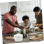 Cabilock Small Enamel Pot: 3 Inch Milk Warmer Pan with Dual Pour Spout, Butter Melting Pot Milk with Wooden Handle, Dishwasher Safe White Soup Saucepan Pan