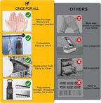 ONCE FOR ALL Safe Mandoline Slicer For Kitchen, Biger Size, Adjustable Vegetable Chopper Food Slicer Potato French Fry Cutter with Peeler, Detachable, Kitchen Chopping Artifact (Black)