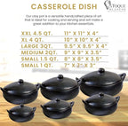 Authentic Chamba Casserole - Elegant Handmade Black Clay Cooking Pot with Cover - Perfect for Soups, Stews, Braises & More - Versatile & Durable - Stovetop Safe - 1 Qt.- Very Small Pot