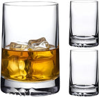 NUDE Whiskey Glasses Set of 2 DOF – 13.25 oz Lead-Free Crystal Old Fashioned Rocks Glasses for Whisky, Scotch & Bourbon – Alba by Joe Doucet, Hand-Engraved Tartan, Heavy Base