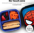 Yoobi x Marvel Spider-Man Bento Box and Ice Pack – Gift – 3 Compartment Lunch Box, Dishwasher & Microwave Safe Food Container for Kids & Tweens – BPA & PVC Free, Leakproof