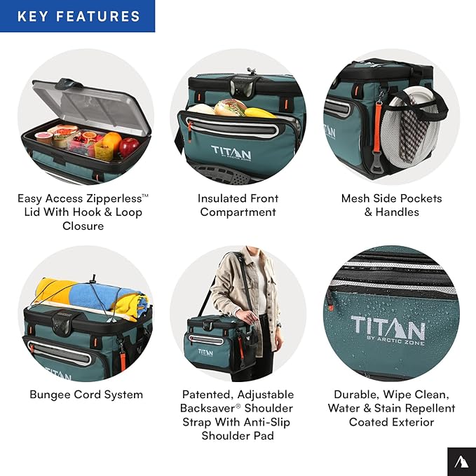 Titan by Arctic Zone 30 Can Zipperless Soft Cooler with HardBody Liner