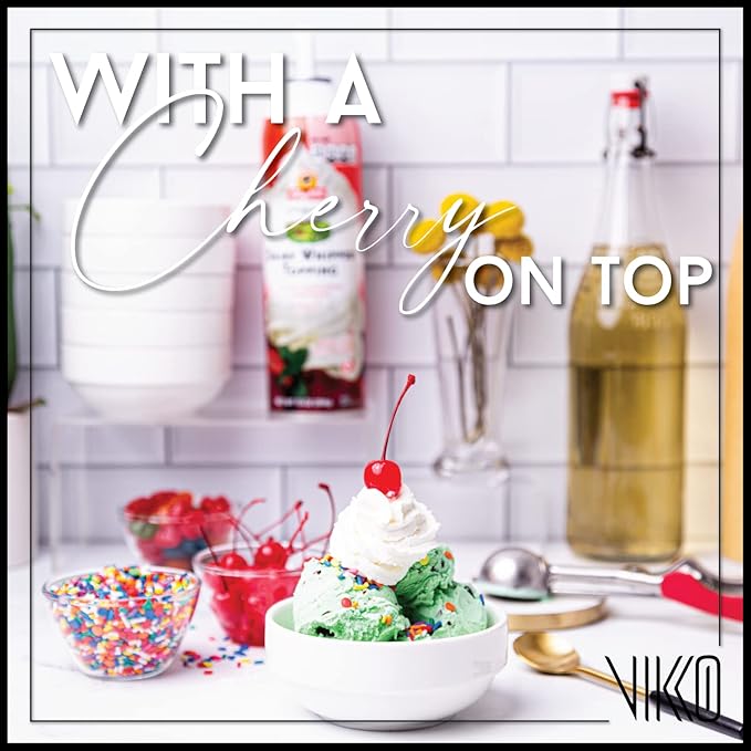 Vikko Small 7 Ounce White Bowl, Set of 6 White Dessert Bowls, Fine Porcelain, Stackable Small Snack Bowl, Dishwasher Safe