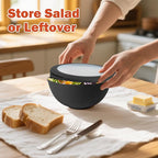 40oz wheat straw bowls set of 4,unbreakable ramen bowl set with cover,alternative plastic bowls with cover for kitchen,party,camping and picnic. Black