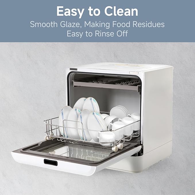 Ceramic Dinner Plates Set of 8, 10 inch, Salad Plates, Pizza Plates, Dinnerware Sets, Microwave & Dishwasher Safe, Fantasy Series, Gold Rim