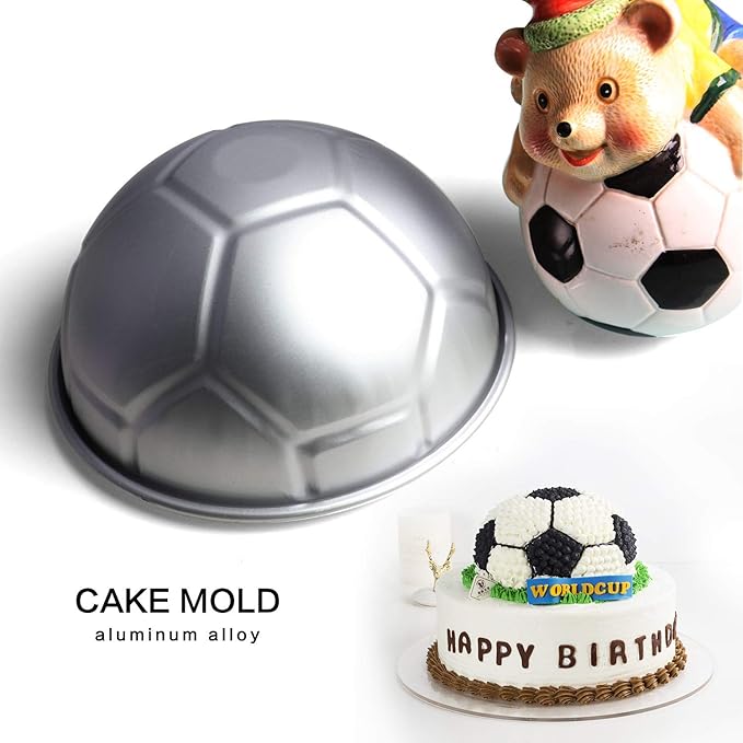 Big 8-inch Half Soccer Ball Football Shaped Birthday Cake Pan Bakeware Pastry Baking Cake Decorating Pan Mold