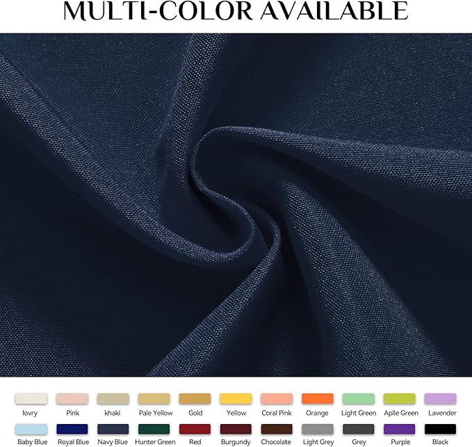 Softalker Rectangle Tablecloth, Waterproof & Stain Resistant Square Table Cloths Wrinkle Free Fabric Washable 210GSM Polyester Table Cover for Dining/Party/Outdoor - 70 x 70 inch,Navy Blue
