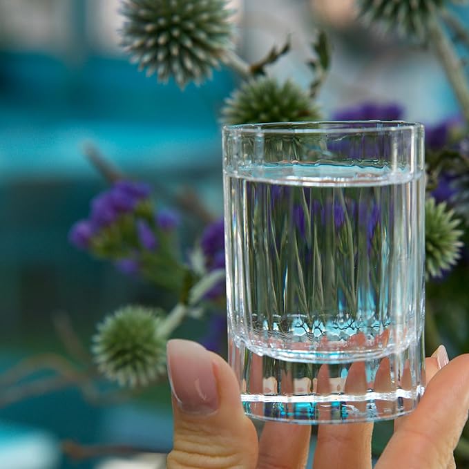 Luigi Bormioli Bach 2.25 oz Liqueur Glasses, Set of 4 - Fine Laser-Cut Rims Durable Thick Base, Made of SON-hyx Crystal - Sinuous Design Mixed Drink Glass - Made in Italy, Dishwasher Safe