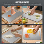100% Pure Titanium Cutting Board for Kitchen 2mm Thickened, Easy to Clean, Dishwasher Safe, Double-Sided Chopping Board for Meat, Veggies, Fruits, Camping, Housewarming Gift (14.2" x 9.85")