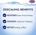 Urnex Dezcal Home Activated Descaler For Home Coffee & Espresso Equipt 2 boxes, each containing 4 (1 oz Packets)