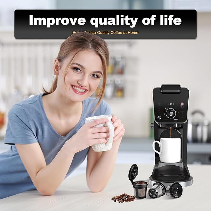 Reusable Coffee Filters Compatible with Ninja Dual Brew Coffee Makers - Compatible with Ninja Models CFP301, CFP307 – Includes 3 Pack Reusable K Cups and 2 Pack Coffee Maker Filters