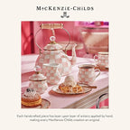 MACKENZIE-CHILDS Enamel Ice Cream Bowl, Serving Bowl for Entertaining, 2-Cup Capacity, Pink-and-White Rosy Check