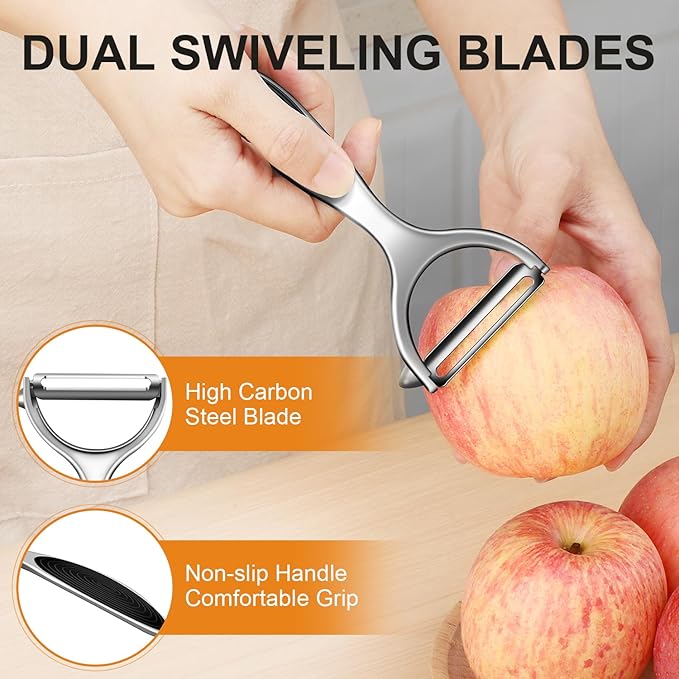 TACGEA Vegetable Peeler for Kitchen, Potato Peelers for Fruit Straight Blade, Durable Non-Slip Handle, Y shape